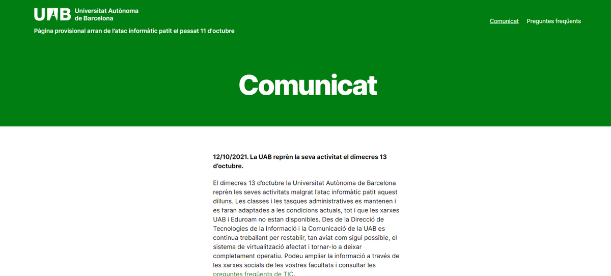 🚨 Atenció, #UABers! En marxa un nou web on podreu consultar les darreres novetats i les FAQs.

Es tracta d’un web provisional i de capacitat limitada. 
👉 uab.cat

<a href="/tic_uab/">TIC UAB</a>