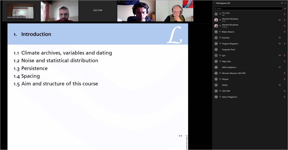 EXtremeClimTwin's tweet image. The final day of the second online workshop on hydro-climate extremes, detection and attribution for ESRs continues. Today we have a unique opportunity to learn about &quot;Climate Time Series Analysis, with special emphasis on climate extremes&quot;. #extremeclimtwin #H2020 #unspmf