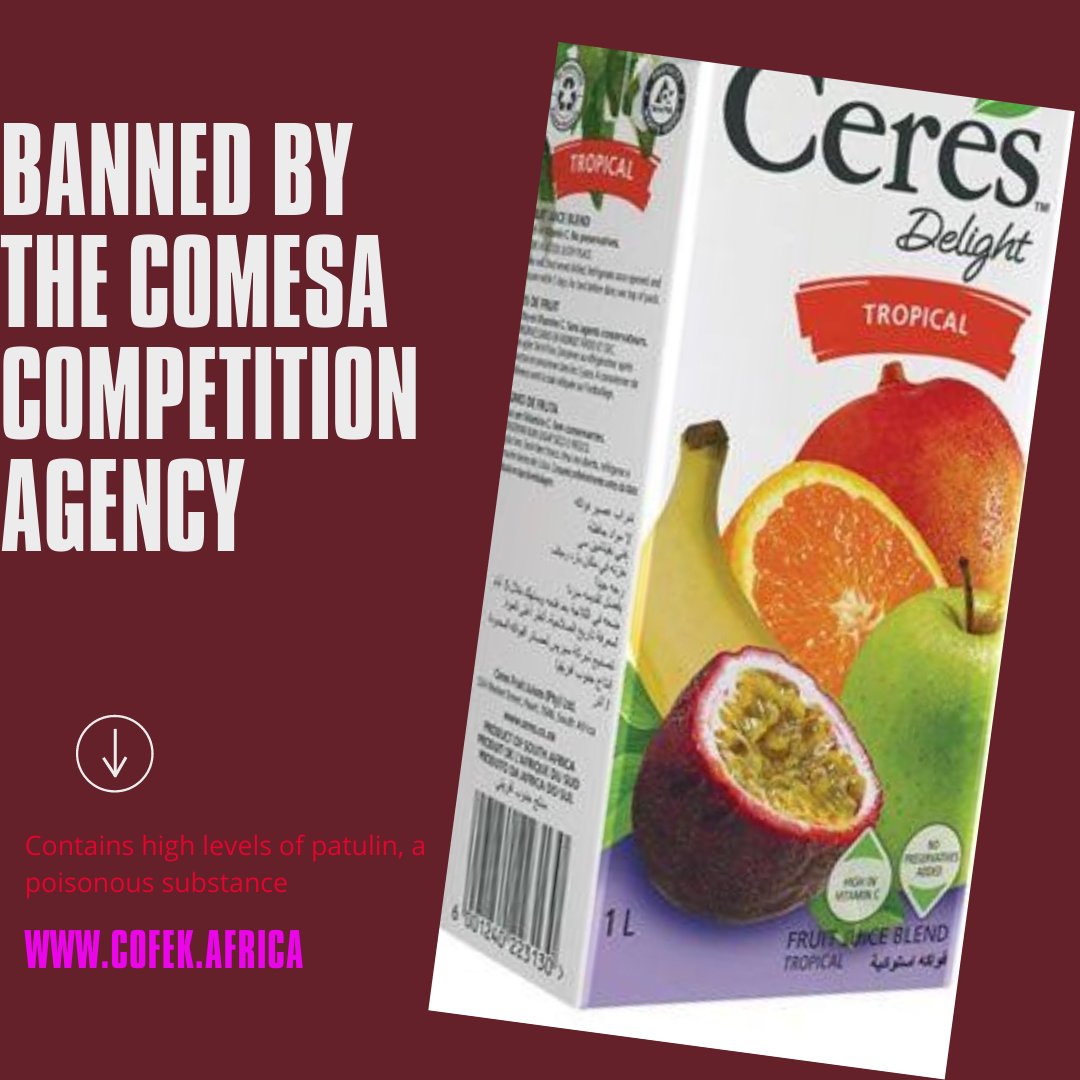 Cofek_Kenya's tweet image. TELL ME someone about the Ceres Juice banned by COMESA competition agency for containing high levels of patulin poisonous substance #CofekRedAlert
