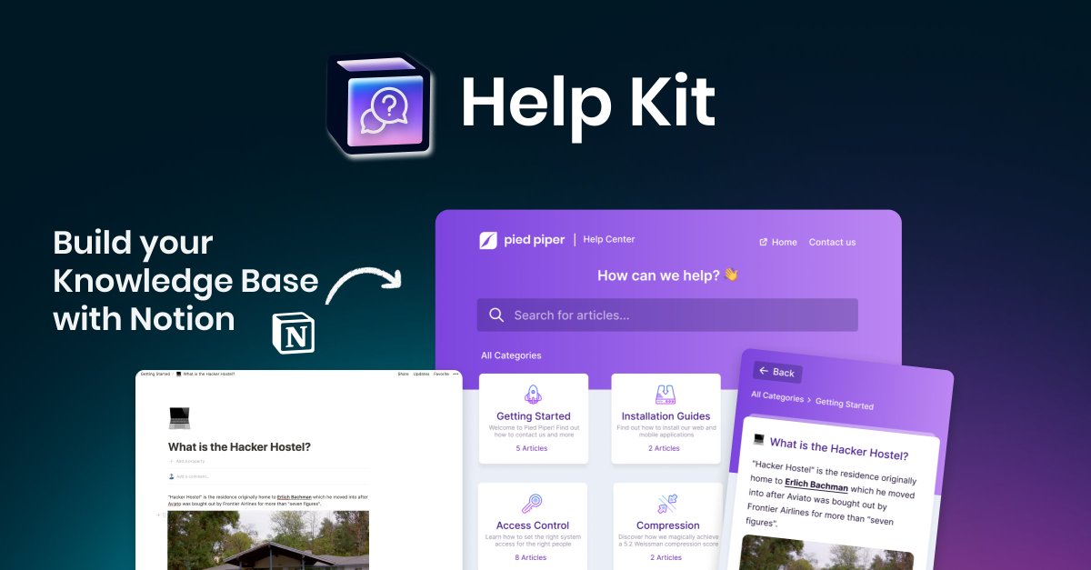 UneedLists's tweet image. 🔥 Help Kit by @sobedominik has been added to Uneed!
"Turn your Notion docs into a hosted self-service Knowledge Base for your customers – no code required."
Check it out 👉️ uneed.best
#Notion, #No_code, #Documentation