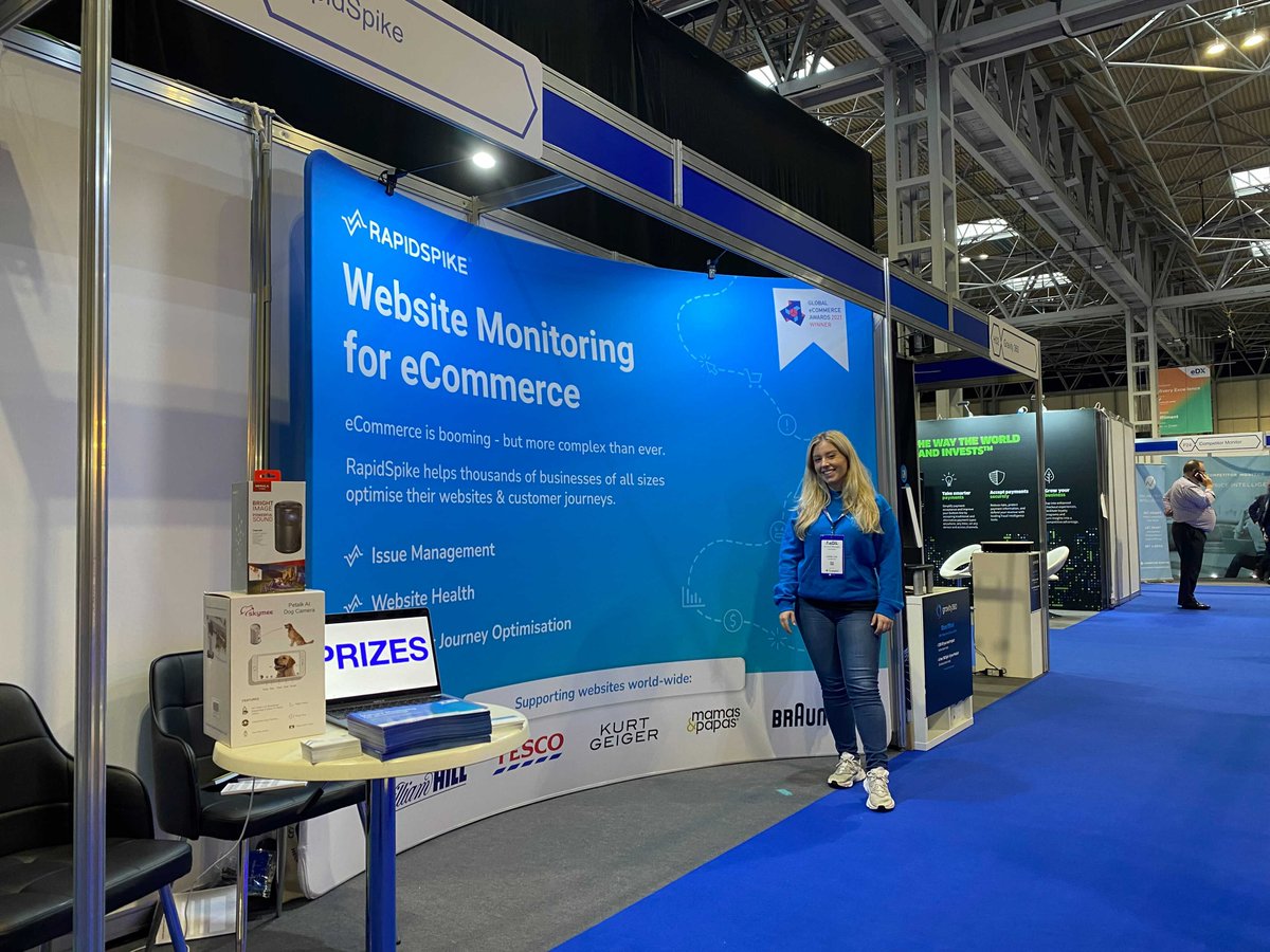 RapidSpike's tweet photo. We're all set up and ready for our first day at the Internet Retailing Expo! 📣
Come and see us at stand H30 for the chance to win a Nebula Anker Capsule projector or a Skymee smart dog camera!
@etailexpo #IRX21 #InternetRetailing #ecommerce #retail #Websitemonitoring https://t.co/IcdI6aBH1T
