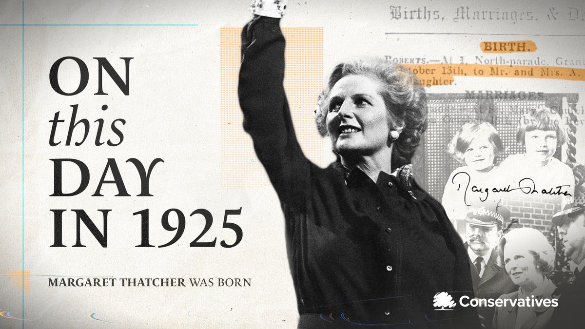 On this day in 1925, Margaret Thatcher was born. She would go on to serve the nation as Prime Minister for 11 years.