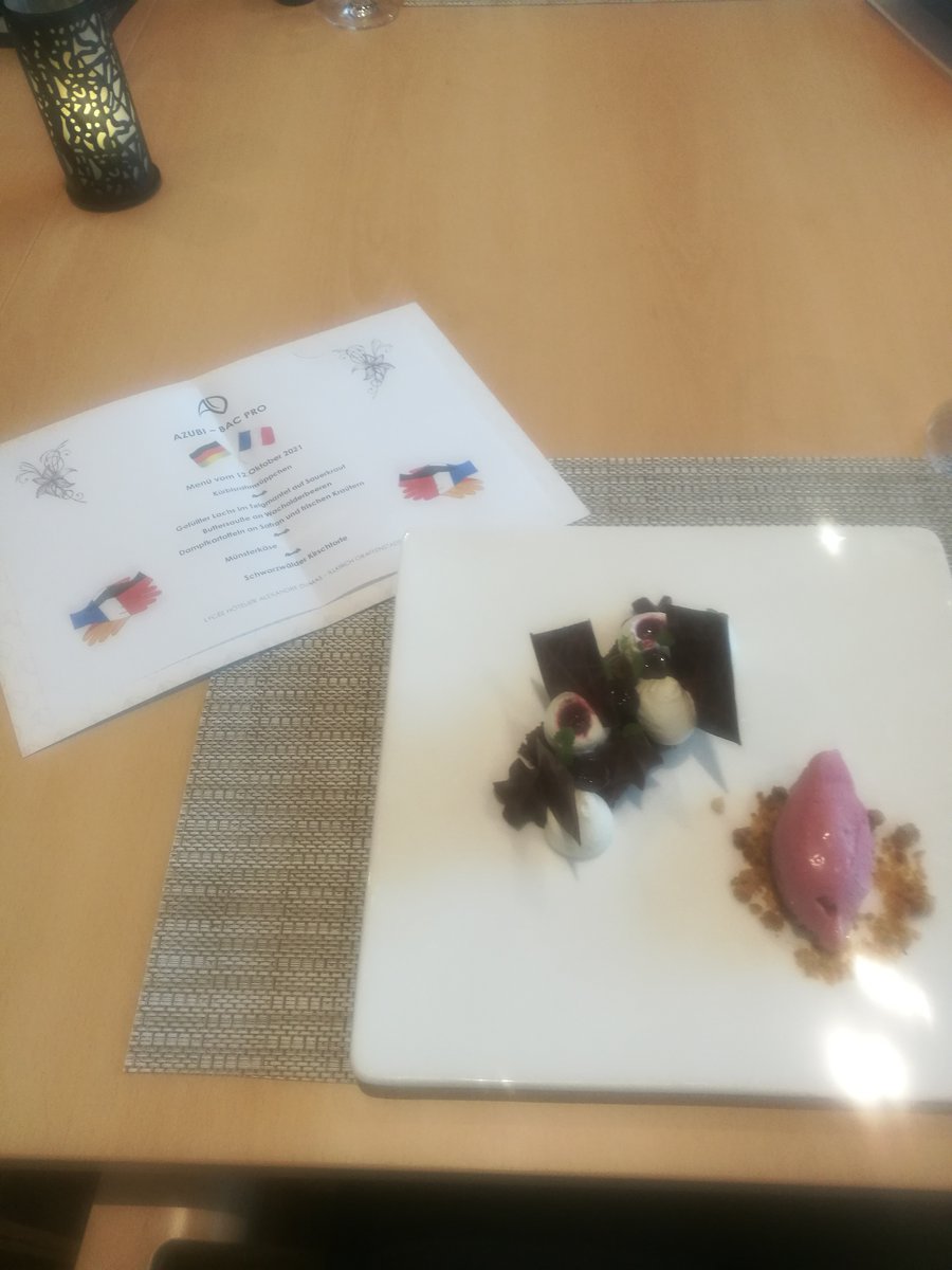 LyceeADumas's tweet photo. Une belle journée avec l'@ofaj_dfjw qui est venu réaliser une vidéo de promotion de notre section #Azubibacpro. Des étudiants de 1MHR et 2MHR, tous anciens azubis, ont pu démontrer leur savoir-faire en allemand, au service et en cuisine. https://t.co/Gq4ZZUsSdl