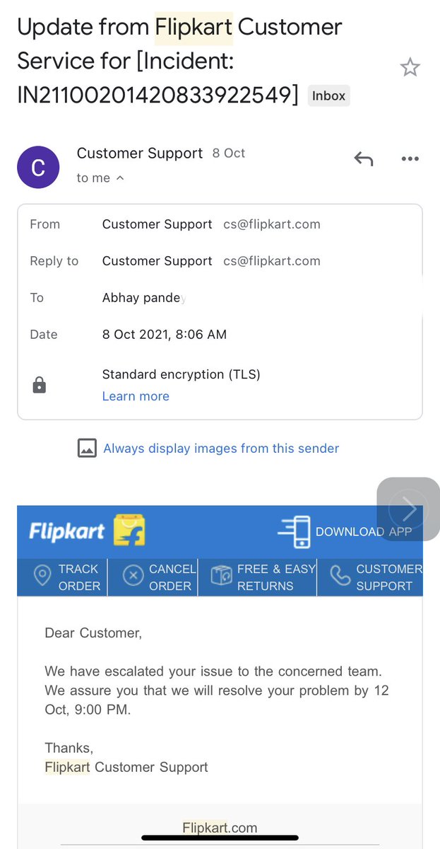 MyselfABHAY's tweet photo. @Flipkart @flipkartsupport Delivery is still pending despite your promise of 12th oct delivery!! Why are you fooling customers and you say a plus customer is most valuable?? My work is severely impacted @jagograhakjago #customerservice @_Kalyan_K #delay #consumerprotection https://t.co/m4XQHrwinx