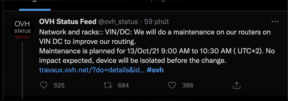 NOTICE:Due to a PROBLEM FROM SERVER PARTNER OVH

  KSHARK is pleased to announce, Due to OVH's maintenance, Dapp Kai.kshark.io in some territories may not be accessible

The technical team is checking and fixing the problem and will notify customers as soon as the OVH