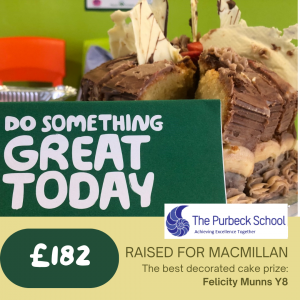 The Charity Team would like to thank everyone who participated in Macmillan Cancer Support’s Coffee Morning by buying cakes at Purbeck on Thursday. We are especially grateful to everyone who brought in their own cakes – they all looked absolutely

purbeck.dorset.sch.uk/macmillan-canc…