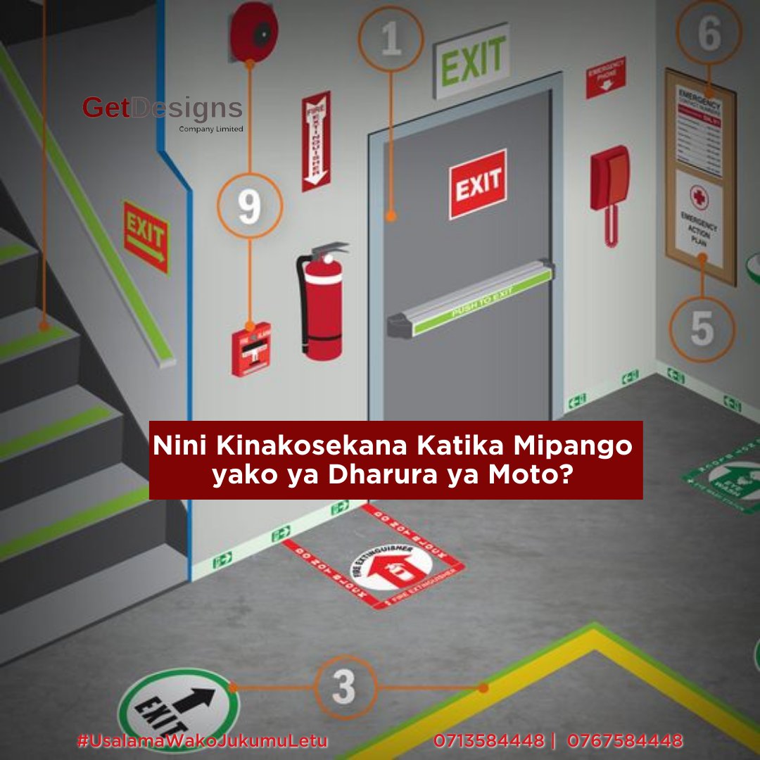 getdesignsltd's tweet photo. Ni nini kinakosekana katika mipango yako ya dharura inapotokea tatizo la moto? Hivi vyote unavipata GetDsigns Tanzania

#majangayamotoyanaepukia #MotoSasaBasi #KaziIendelee #FirePrevention https://t.co/liGzyz9yCS