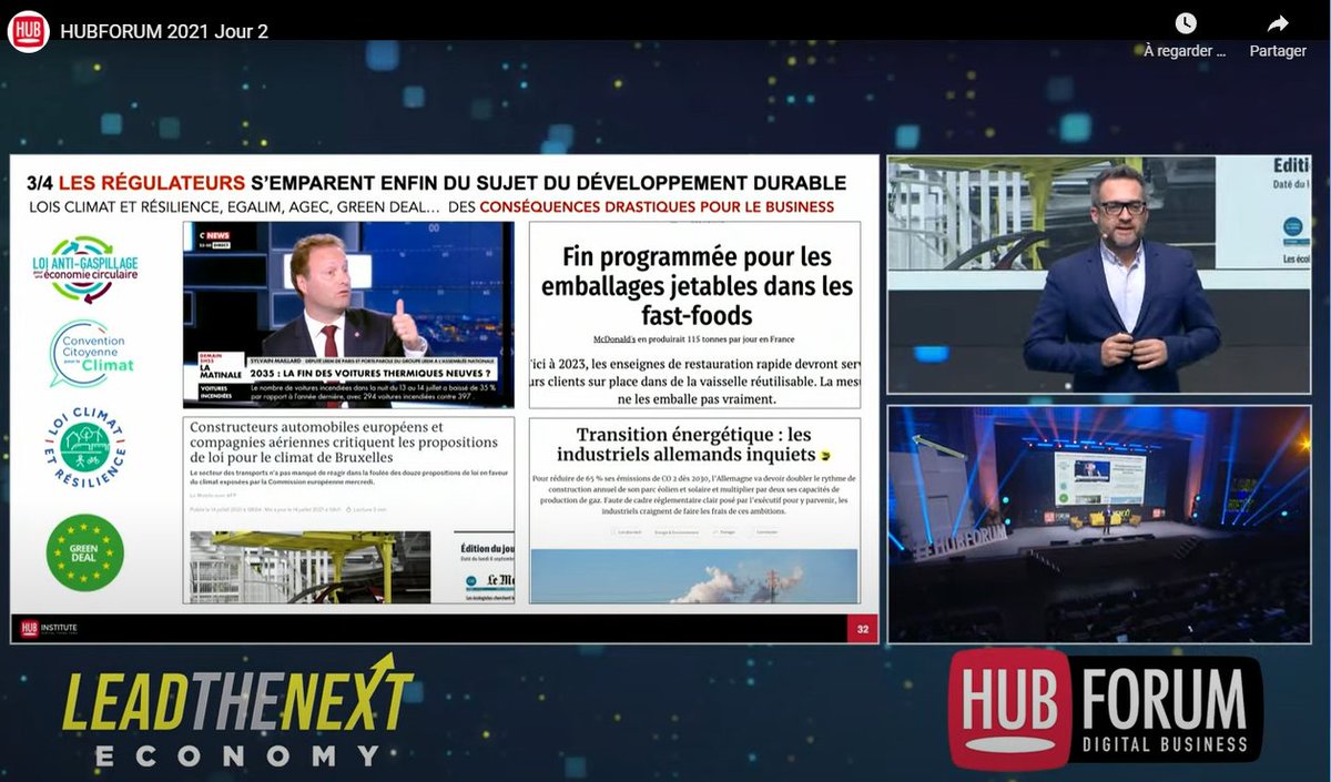 #Hubforum2021 
Green Deal/Pacte Vert : 
11 Industries différentes ➡️Des indicateurs clairs, des pénalités, des règles drastiques. 

Il est indispensable de :
"Repenser son business pour avoir un impact neutre voir positif " <a href="/emmanuelvivier/">Emmanuel Vivier</a> 

<a href="/HUBInstitute/">HUB INSTITUTE</a> #MBADMB #sustainable