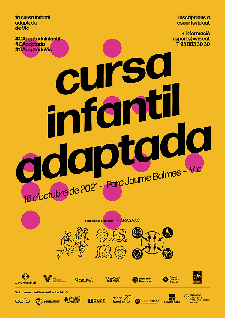 socpetitcat's tweet photo. 1a cursa infantil adaptada de Vic
https://t.co/YGwXRuNLO9
Dissabte 16 d’octubre oberta a infants fins als 12 anys amb diversitat funcional, discapacitat, TEA o altres
#cursa #cursainfantil #CAdaptada #CAdaptadaVic #CAdaptadaInfantil https://t.co/BB4MJFSzhg