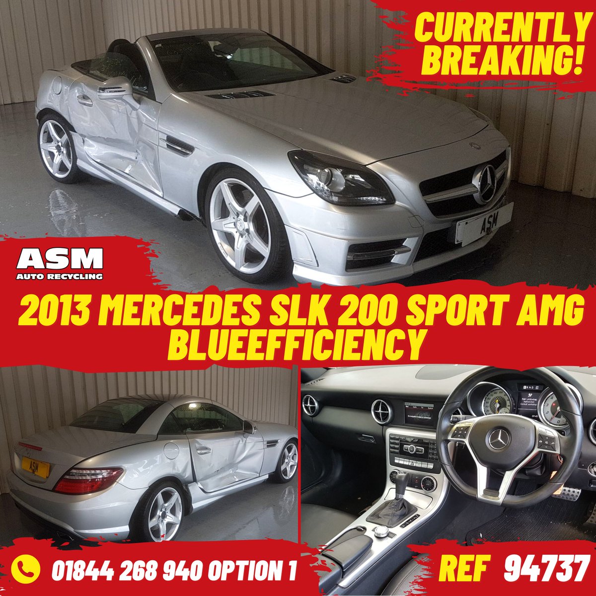 ASM_Autos's tweet photo. ♻ 2013 MERCEDES SLK 200 SPORT AMG
BLUEEFFICIENCY
Breaking for parts only
Contact our sales team direct for any parts requests
📞 01844 268 940 (option 1)
Ref: 94737
🔗 https://t.co/QbhVhE61ql
#mercedes #2013mercedea #mercedesslk200sportamgblueefficiency #blueefficiency https://t.co/b9PoPbuN5p