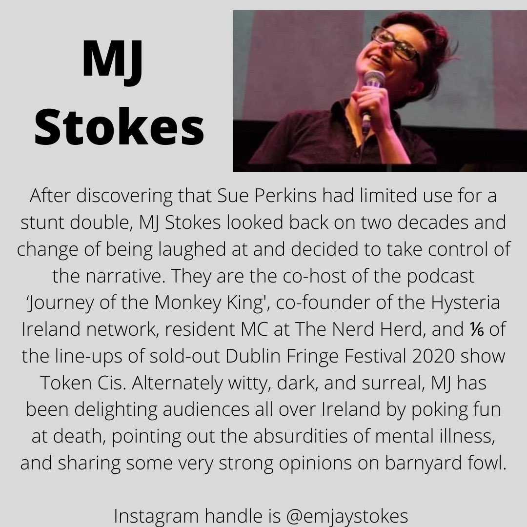 NeuroDSoc's tweet photo. Comedian line-up for the someday session on Friday after our egm. Ian Lynam headlining with Allie O Rourke and MJ Stokes. https://t.co/qvSIfYHQ3J
