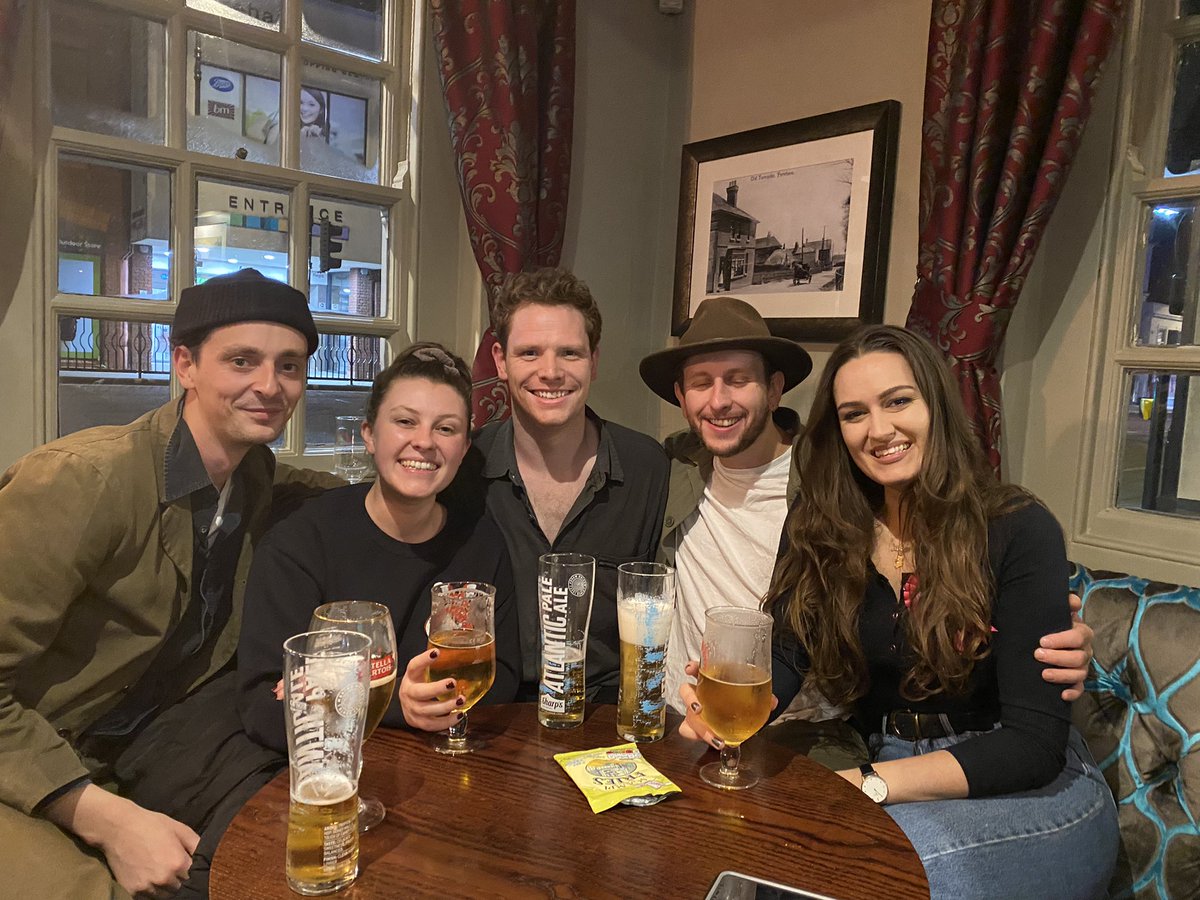 Here’s all the gang celebrating <a href="/aoifeclesham/">Aoife Clesham</a> birthday 🥳after our show on Saturday.

☘️CATCH OF THE DAY🎣 this week will be visiting

11th <a href="/BedalesEvents/">Bedales Events</a>🚨Sold out🚨 
13th <a href="/_TheGarage/">The Garage</a> 
14th <a href="/WellsMaltings/">Wells Maltings</a> 
15th <a href="/nordenfarm/">Norden Farm</a> 
16th <a href="/TheWoodville/">The Woodville</a> 

Get tickets 🎟 via the link in bio
