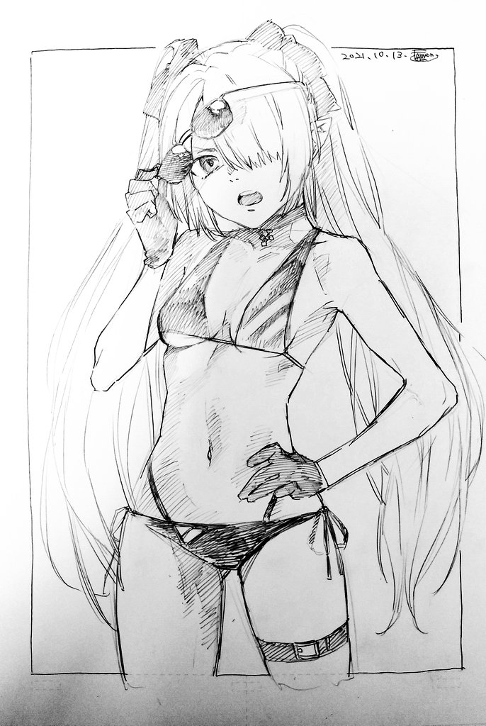 水着イオリ。腹筋～～～～～!!!! 