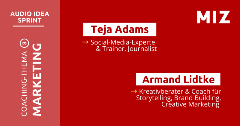 MIZBabelsberg's tweet photo. Eine gute Idee ist wichtig, sie muss aber auch ihren Weg in die Branche finden. Wie ihr das am besten anstellt, zeigen euch beim #AudioIdeaSprint @TejaAdams & @ArmandLidtke. Noch 2 Tage könnt ihr euch bewerben! ⏱️
Das Projekt wird gefördert von @ZukunftBerlin @SenWiEnBe.