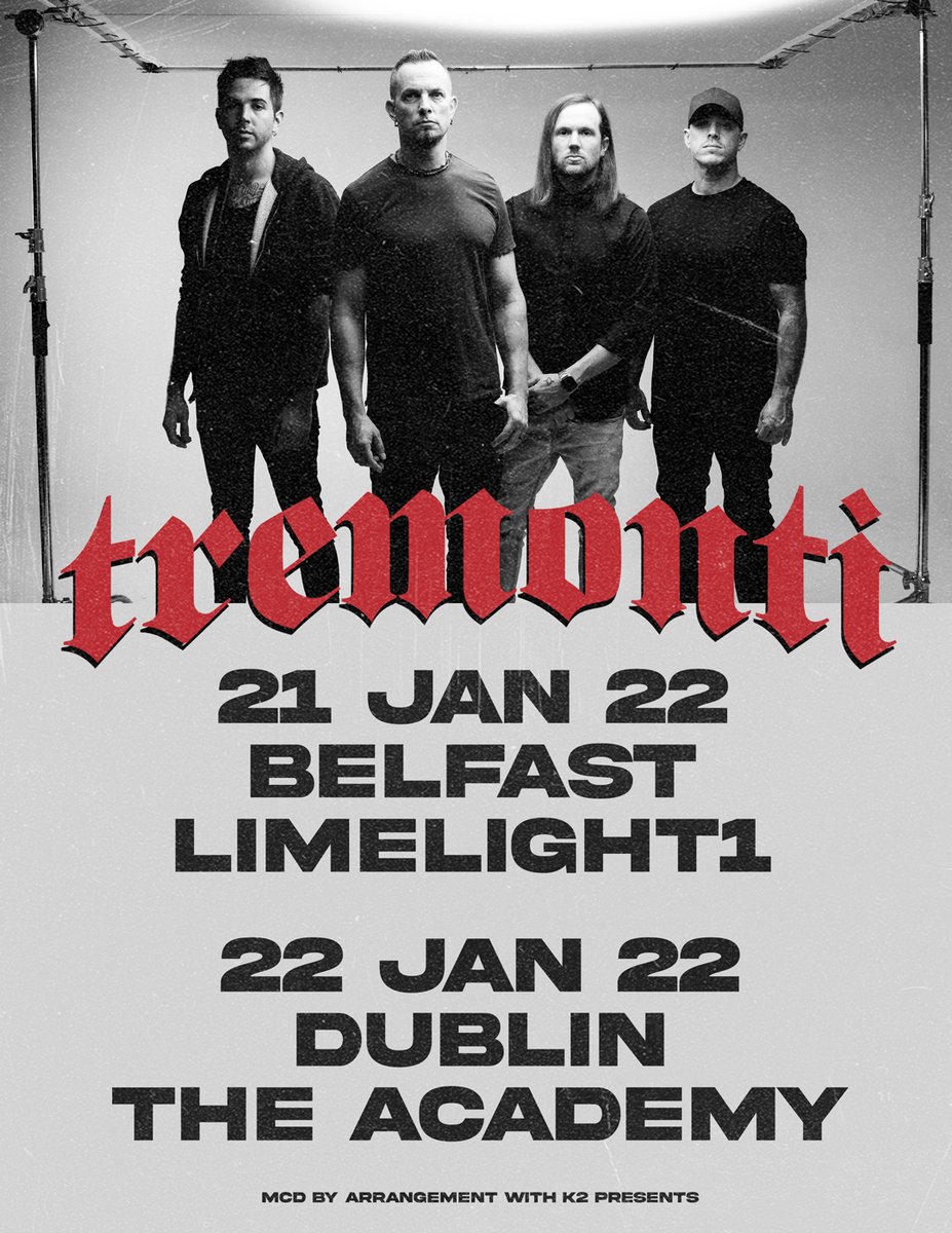 ⚡️ 𝗣𝗥𝗘-𝗦𝗔𝗟𝗘 ⚡️ Get your Dublin tickets early for <a href="/MarkTremonti/">-</a> at <a href="/AcademyDublin/">The Academy Dublin</a> this January! Hit the link below...

➤➤ bit.ly/Tremonti-tw-Pr… 🔥