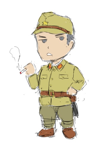 イベント前にはみんな襟布をぬいぬいするぞ。「兵隊は草色で下士官や上等兵は白い襟布付けてた」なんて話も聞くがよく解らん。>RT 