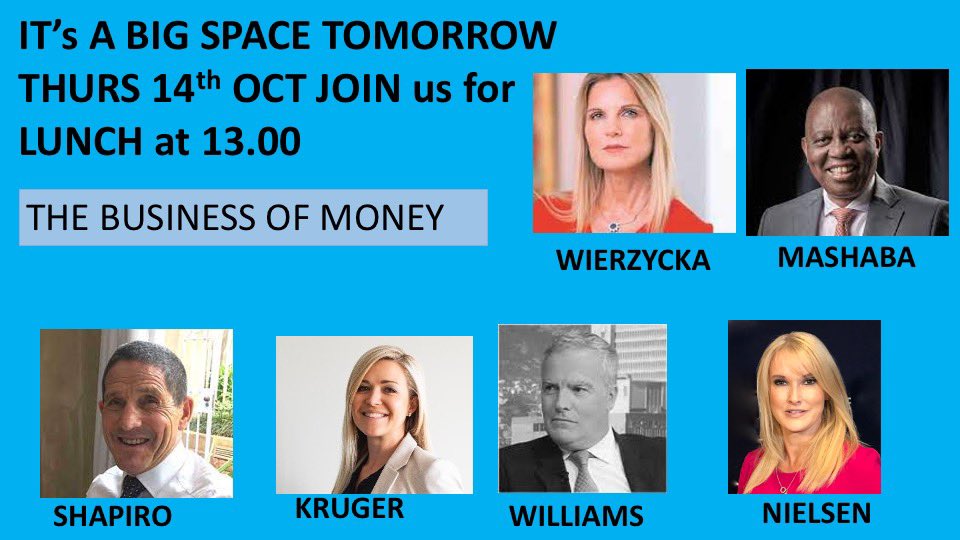 x.com/i/spaces/1dRJZ… <a href="/Magda_Wierzycka/">Magda Wierzycka</a> <a href="/HermanMashaba/">Herman Mashaba</a> @davidshapiro61 <a href="/Mia_Kruger/">Mia Kruger, CFA</a> <a href="/LindsayBiz/">Lindsay Williams</a>