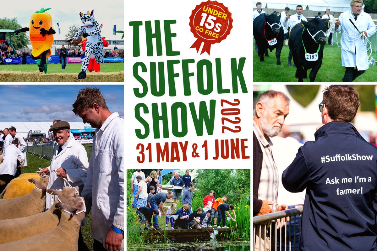 SuffolkShow's tweet photo. The @SuffolkAg is gearing up ready for two days of family fun at next year's Suffolk Show on Tues 31 May &amp; Weds 1 June 2022!
We will be kicking off celebrations here in Suffolk for the Queen's Platinum Jubilee and an extra special half term week!
https://t.co/DO5GaD6KUF https://t.co/JTuIpweFG8