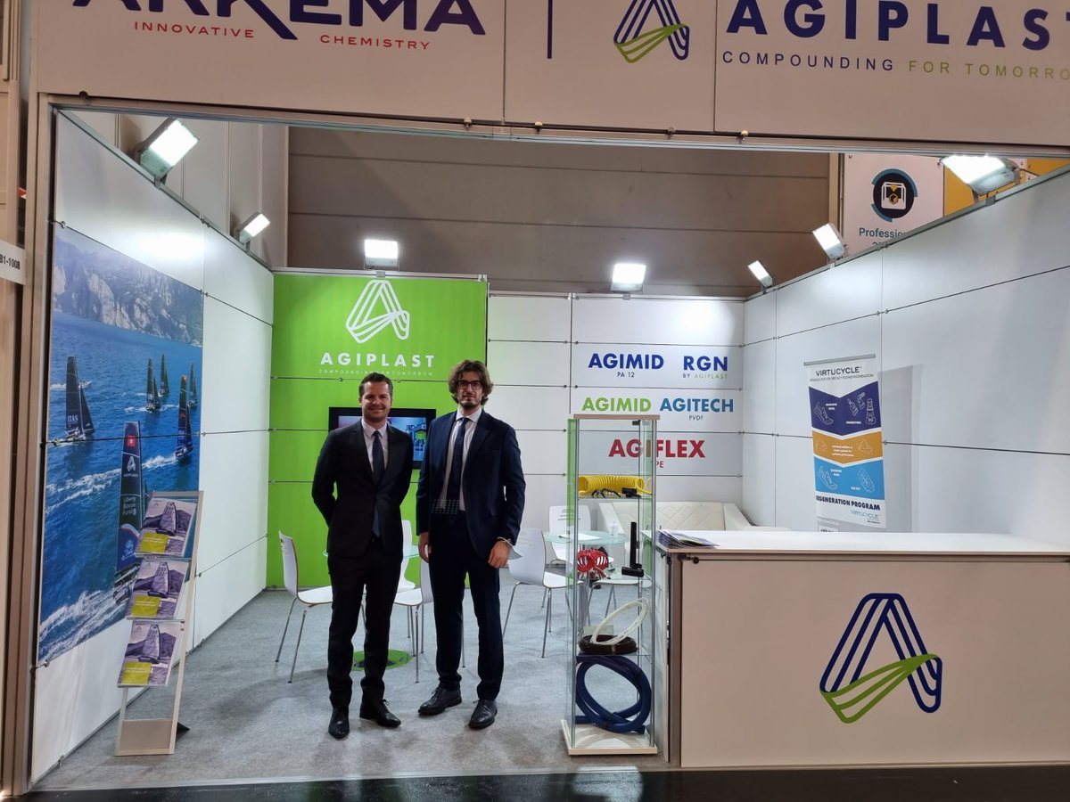 AGITALIA1994's tweet photo. Great start of @FAKUMA MESSE. 
THE International trade fair for plastics processing in Friedrichshafen. 
Agiplast is BACK in the spotlight and under our new mother company @ARKEMA. 
Come see us at booth B1-1008!
#Fakuma2021 #compoundingfortomorrow #sustainableplastic https://t.co/63Ze3nQD8j