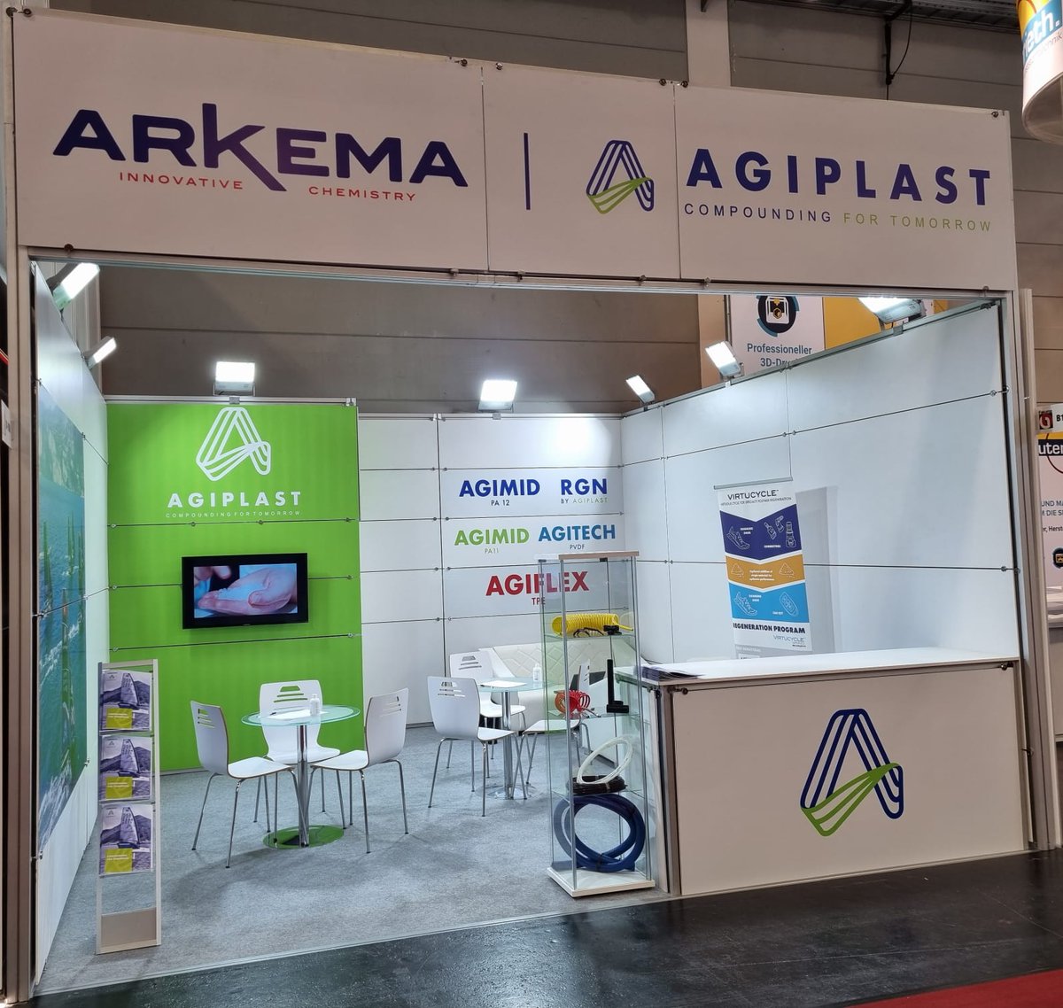 AGITALIA1994's tweet photo. Great start of @FAKUMA MESSE. 
THE International trade fair for plastics processing in Friedrichshafen. 
Agiplast is BACK in the spotlight and under our new mother company @ARKEMA. 
Come see us at booth B1-1008!
#Fakuma2021 #compoundingfortomorrow #sustainableplastic https://t.co/63Ze3nQD8j