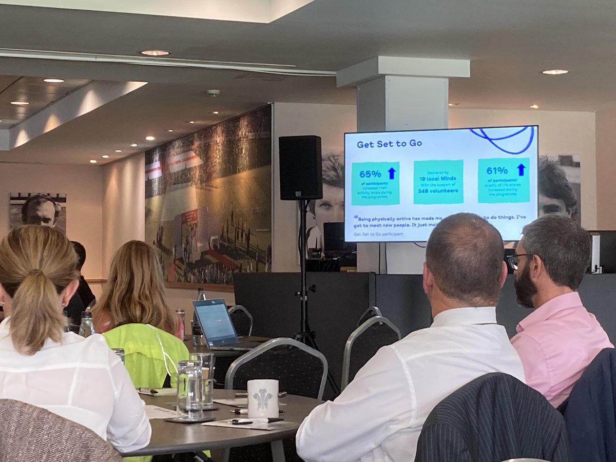 SFDCoalition's tweet photo. Now hearing about success of #GetSetToGo and other @MindCharity programmes from @klmellanby Director of Networks &amp; Communities. Read more 👉🏾 https://t.co/8EEMlXM86r 

#SportMinds 
#SportForDevelopmentCoalition https://t.co/o6pjSK0dz9
