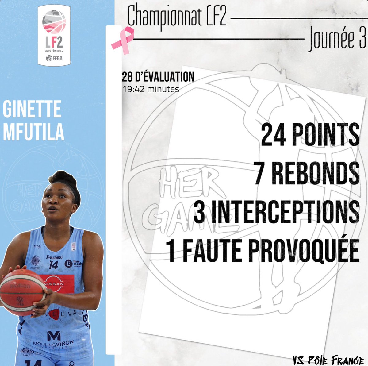 _hergame's tweet photo. #lf2 #championnat 

JOURNÉE 3 

Le @CChartresBF recevait le Pôle France pour cette troisième journée de championnat. Deux actrices se sont démarquées lors de la rencontre : @MfutilaGinette et @DebautMarine https://t.co/ckLooFnnSG