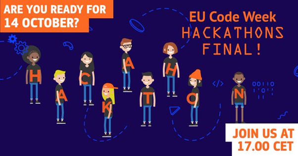 CodeWeekIRL's tweet photo. 📢The #CodeWeek Hackathon finale takes place tomorrow. Tune in at 4pm Irish time to see teams from Greece 🇬🇷 Italy 🇮🇹 Latvia 🇱🇻 Romania 🇷🇴 Slovenia 🇸🇮 and our very own 'Chain Gang' team from 
@MountStMichael1 🇮🇪 complete for European glory 🏆
👉 https://t.co/WnEdST7FOo https://t.co/lEMPp1M6FO