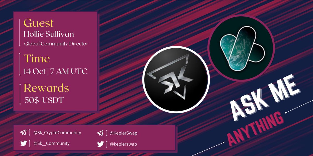 📢We are Glad to Announce our Second AMA with Keplerswap on 14 October,7 AM UTC

🏆Pool:50 $ USDT 
📍Venue: t.me/SK_CryptoCommu…

For Deep Research Follow Us

✅Follow 
<a href="/SK__COMMUNITY/">SK COMMUNITY</a>
 &amp; 
<a href="/keplerswap/">KeplerSwap #BSC</a>
✅Like And Retweet And ask questions here