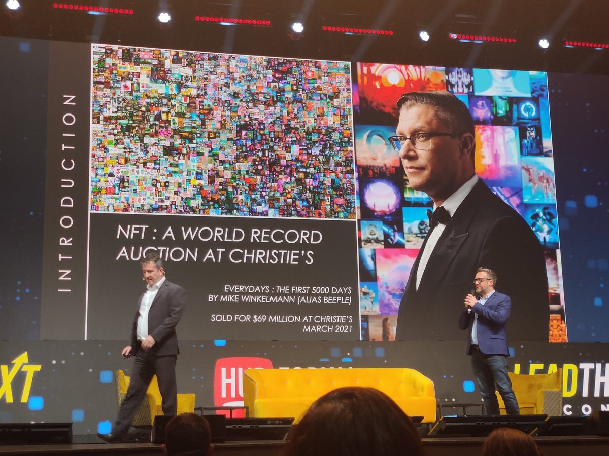 ClementAguila's tweet photo. #HUBFORUM2021
Les NFT, l'avenir du luxe ? C'est la question à laquelle nous répond Stéphane Gallieni de @Balistikart !
C'est parti pour une après midi riche en apprentissage ! 🚀🚀🚀
#NextEconomy #MBADMB #TransfoNum https://t.co/DxqXVsjPi6