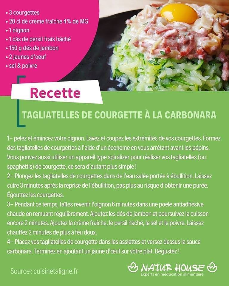 ACSN44600's tweet photo. NATURHOUSE et ses diététiciennes nutritionnistes diplômées vous conseillent les tagliatelles de courgette à la carbonara 😊 
A base de courgettes, jambons, oeuf, crème fraiche ... 
+ d'infos sur https://t.co/uGSBEk5lKQ
#PomponNews #Shopping #SaintNazaire https://t.co/9FCsngz4Xf