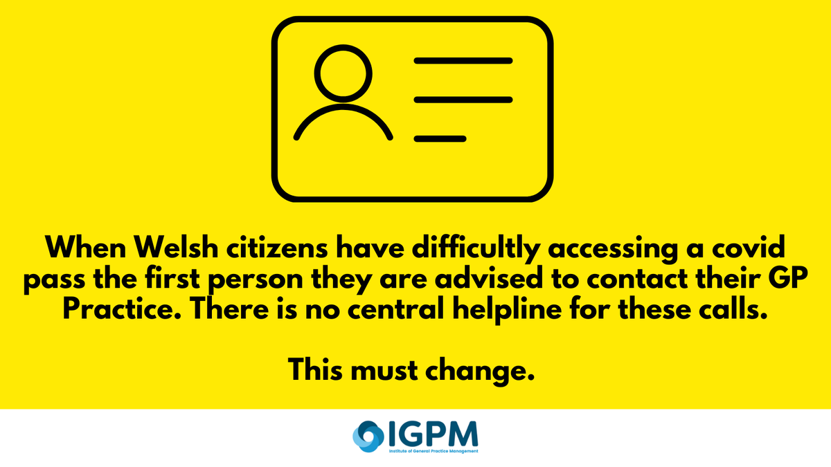 TheIGPM's tweet photo. #GeneralPractice do not have the capacity to deal with calls about #covidpassports.  @PublicHealthW and @WelshGovernment  we need support for our teams to concentrate on the day job.  A helpline needs to be made available for #Welsh citizens

@GarethWThomas1 https://t.co/TFA4TPmO8Q