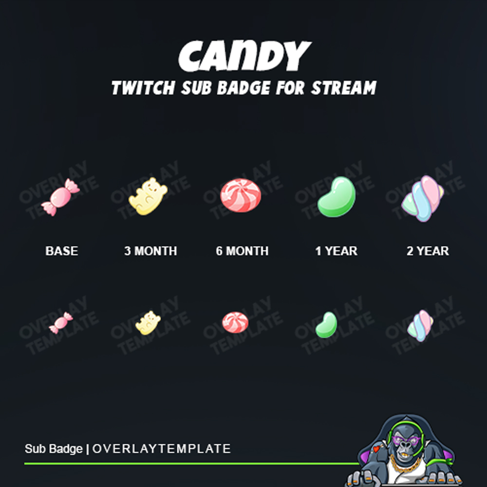 Hello Everyone !!!😎
Look at this our new badges sweet and chewy.🤤
Check it now and share sweetness and happienes vibe on your chanel.
Ready on site : overlaytemplate.com 
Ready on Etsy : Overlay Template
#twitch #overlaytemplate #overlay #Etsy #disocrd #facebookgaming #gfx