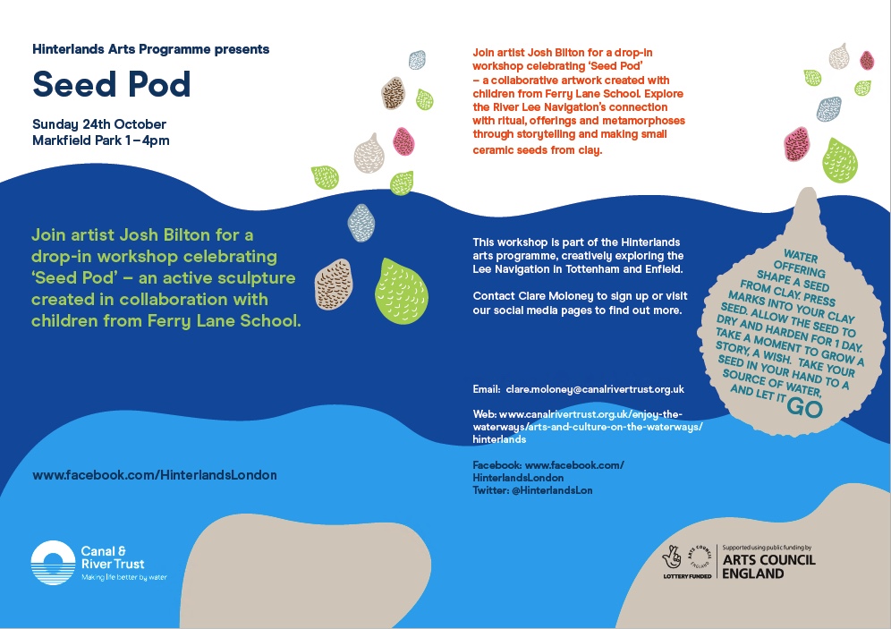 MarkfieldProj's tweet photo. Join artist Josh Bilton for this fun workshop on Sunday 24 October at Markfield Park.

#haringey #tottenham #community #haringeyparks #markfieldpark #art #seedpod 
@CanalRiverTrust https://t.co/OOVvl0NjhD