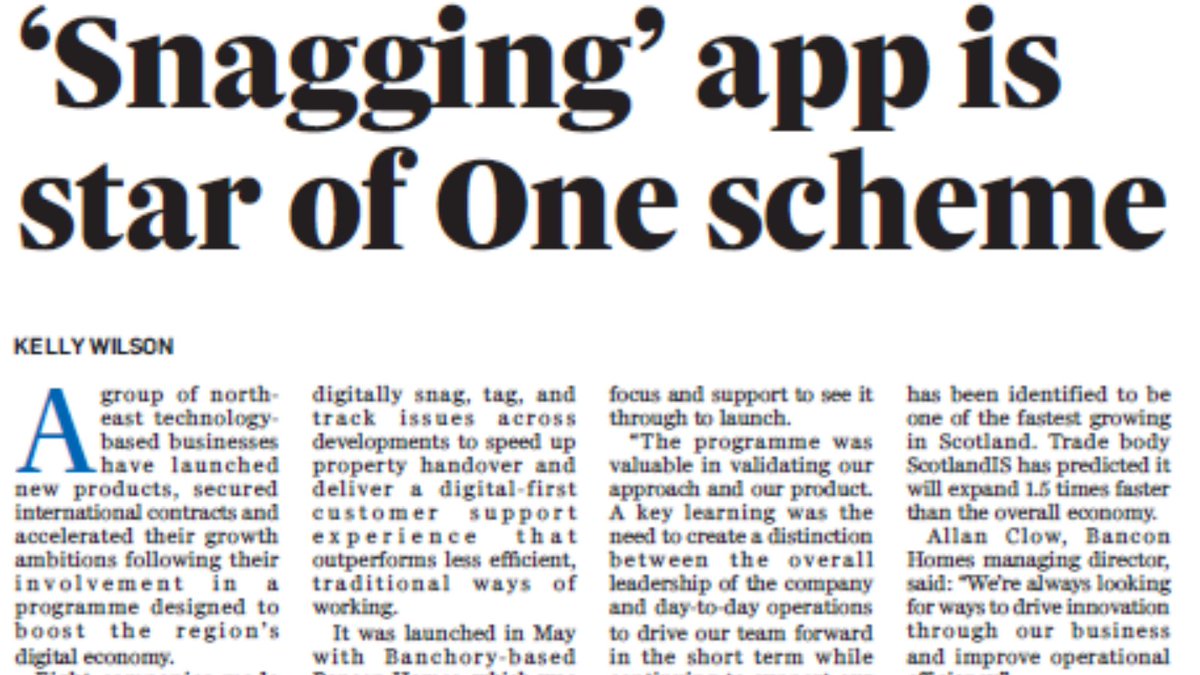 Today's <a href="/pressjournal/">The Press and Journal</a> reports on the success of participants in ONE's Digital Business Growth Programme with new products and success in new markets, including <a href="/PinnacleViz/">Pinnacle</a>  More here 
bit.ly/3n6gzLt #businessgrowth #scaleup #productdevelopment