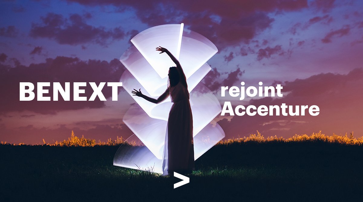Bienvenue aux 160 professionnels de <a href="/benextcompany/">BENEXT</a>, société française indépendante de conseil spécialisée dans le #productmanagement, le coaching agile, le développement basé sur le #cloud et la data science,  qui rejoignent aujourd'hui <a href="/AccentureFrance/">Accenture France</a>  newsroom.accenture.fr/fr/news/accent…