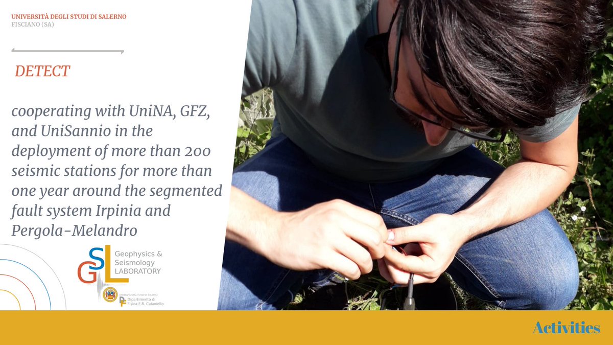 sismolabunisa's tweet photo. Very happy to announce our group participation in the DETECT project together with @UninaIT @GFZ_Potsdam and @unisannio.
Open the photos and read more about the activities. Stay tuned! @UniSalerno @OrtensiaAmoroso @fnapolitano89 #seismic #stations #faultsystem https://t.co/s3Yw5ezoVK