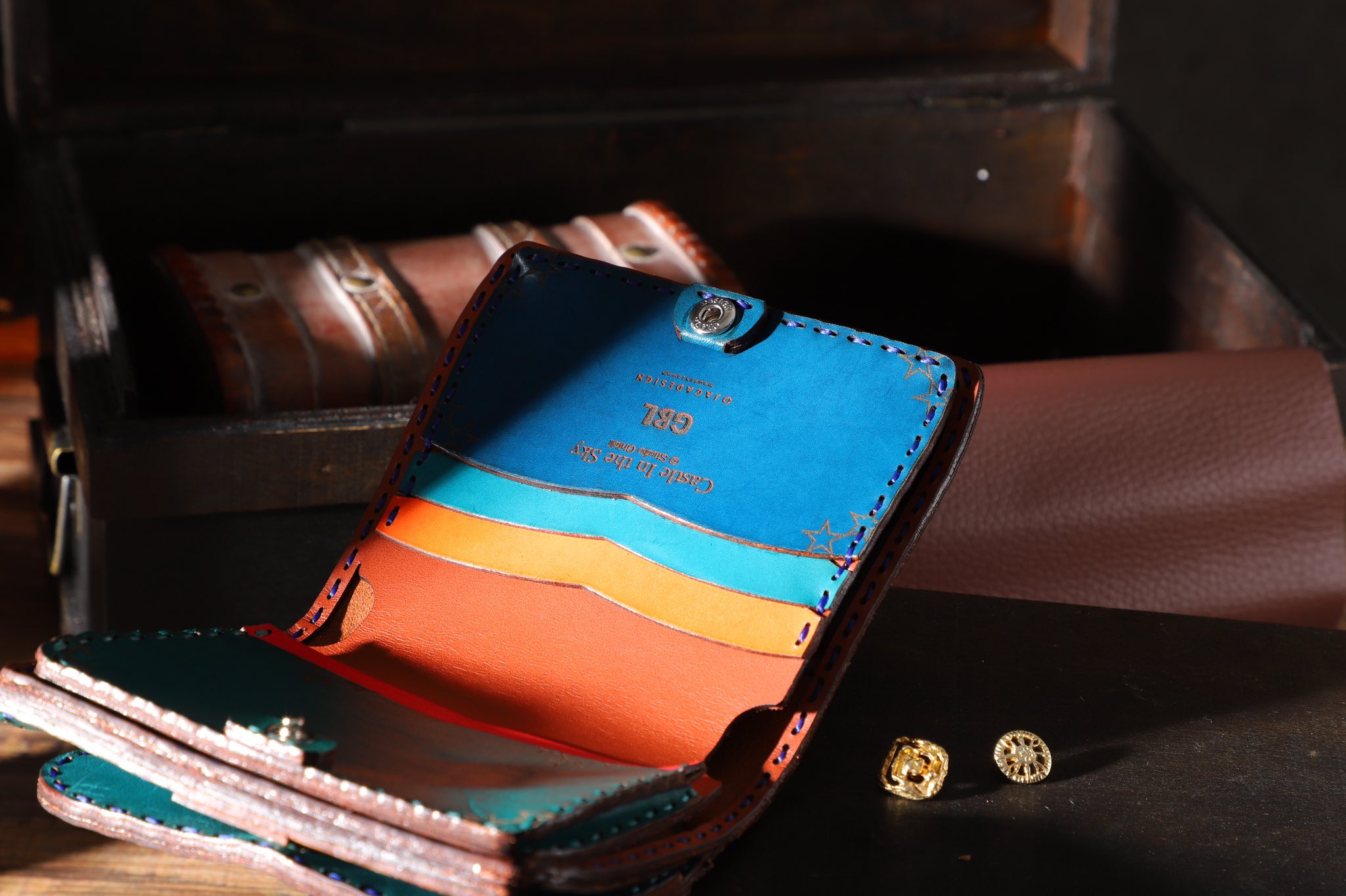 早い者勝ち！】手縫いレザー長財布 紅の豚 GBL】紅の豚 オジャガ