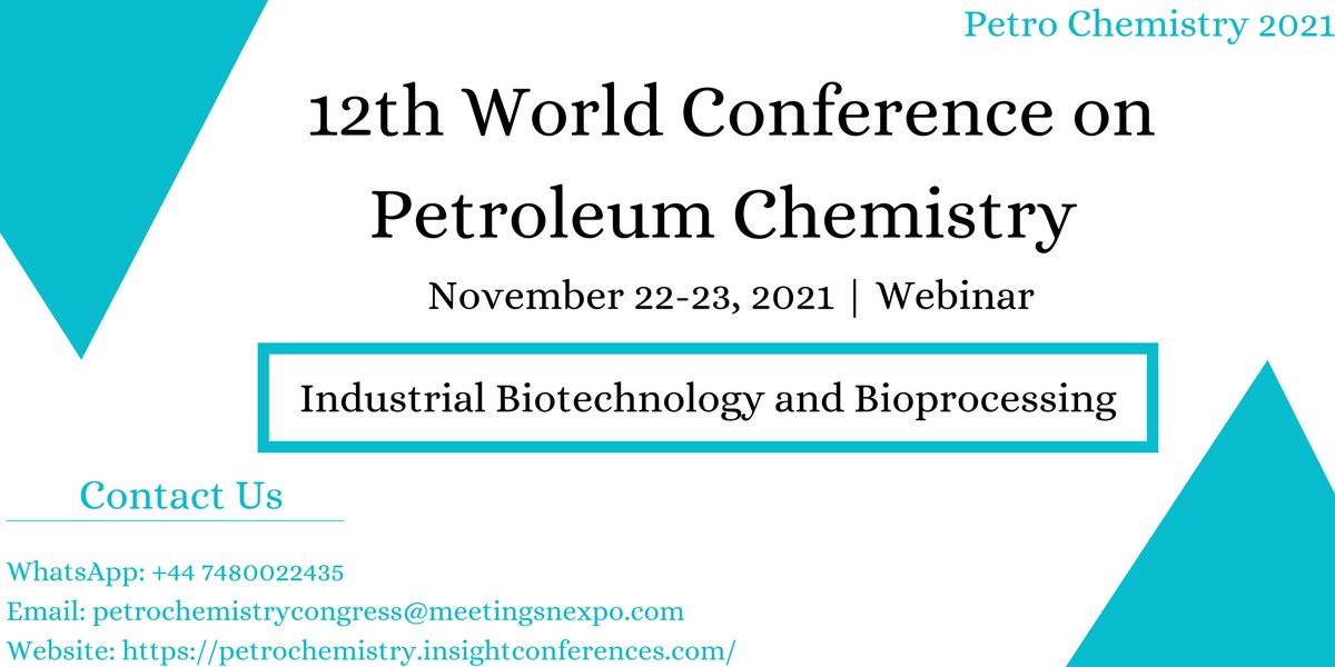 Join #Petroleum Chemistry webinar and gather vast knowledge about the latest research in the field of Industrial #Biotechnology and #Bioprocessing during November 22-23, 2021.
To know more about the webinar: cutt.ly/2EOnOod
@EdinburghUni @UhPetro @UAChBE @pcraindia