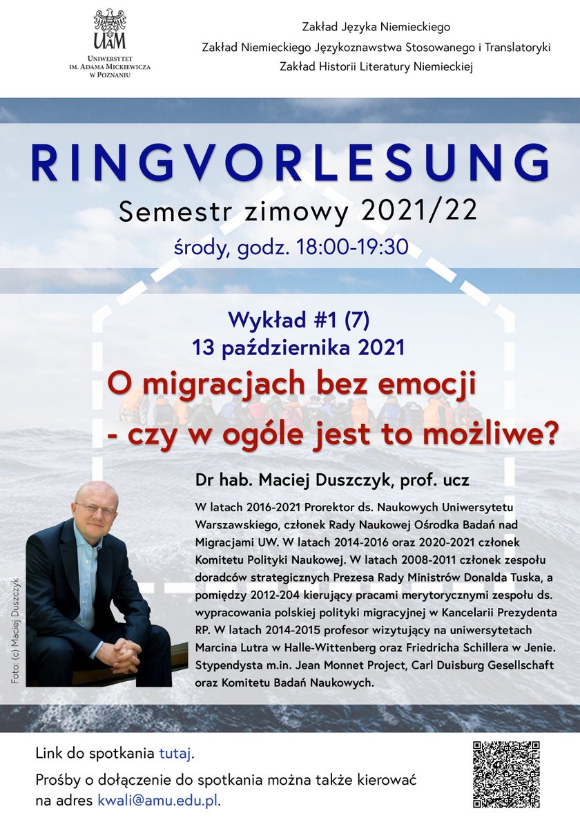 beata_miko's tweet photo. Serdecznie zapraszam na dzisiejszy wykład @MaciekDuszczyk w ramach naszego cyklu "Ringvorlesung". Wykład odbędzie się w formie zdalnej. Link do spotkania: https://t.co/hx4mXJ06xR https://t.co/mqKy88rJ4X