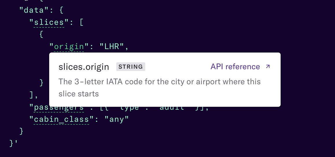 At <a href="/duffelhq/">Duffel</a> we keep pushing for an amazing customer experience.
We provide an onboarding tutorial to get people to experience the full magic of our products, and now the team has added API documentation tooltips to the tutorial. I love it 😍