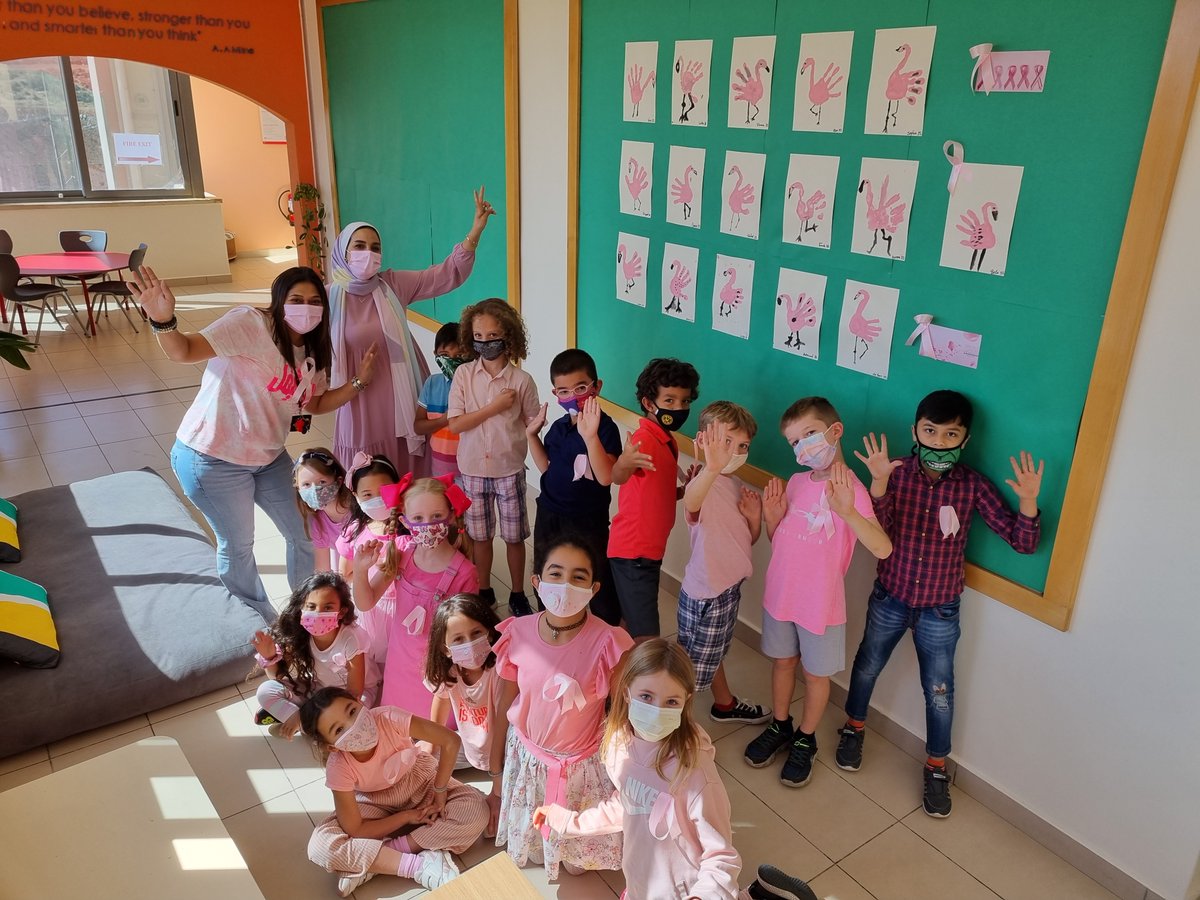 ICS_Amman's tweet photo. The WHO reports that breast cancer is the most common cancer among women. On Tuesday, we dressed in pink to raise awareness and reduce stigma through education on symptoms and treatment. Together, we can catch breast cancer and help women to #thrive.
#weareics #makethepoint https://t.co/QO1Bra6TT9