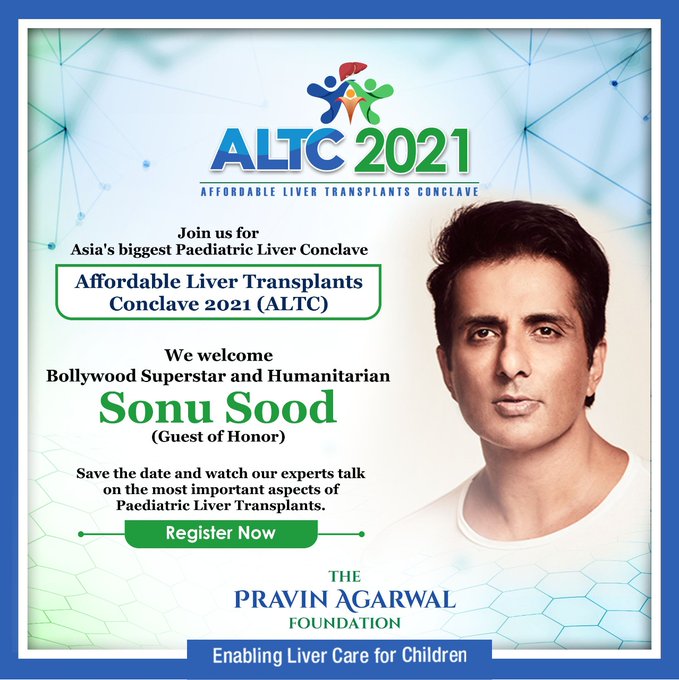 TpafMumbai's tweet image. Join us for the Annual Liver Transplant Conclave with the Bollywood star @SonuSood as the guest of honor to throw light on Paediatric liver transplants. 

Register for free from the link below -tpaf.in/altc-2021/

#ALTC2021 #AffordableLiverTransplantsConclave2021 #TPAF