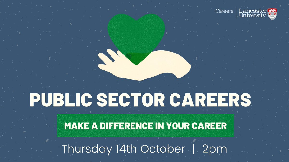 LURecruit's tweet photo. Want a career that makes a positive change in society?  

If so, join our Public Sector Careers event.  Open to all year groups, this event will be held on MS Teams and you will listen to a series of mini presentations from top graduate recruiters in the public sector, including: https://t.co/AdtnV9jUbq