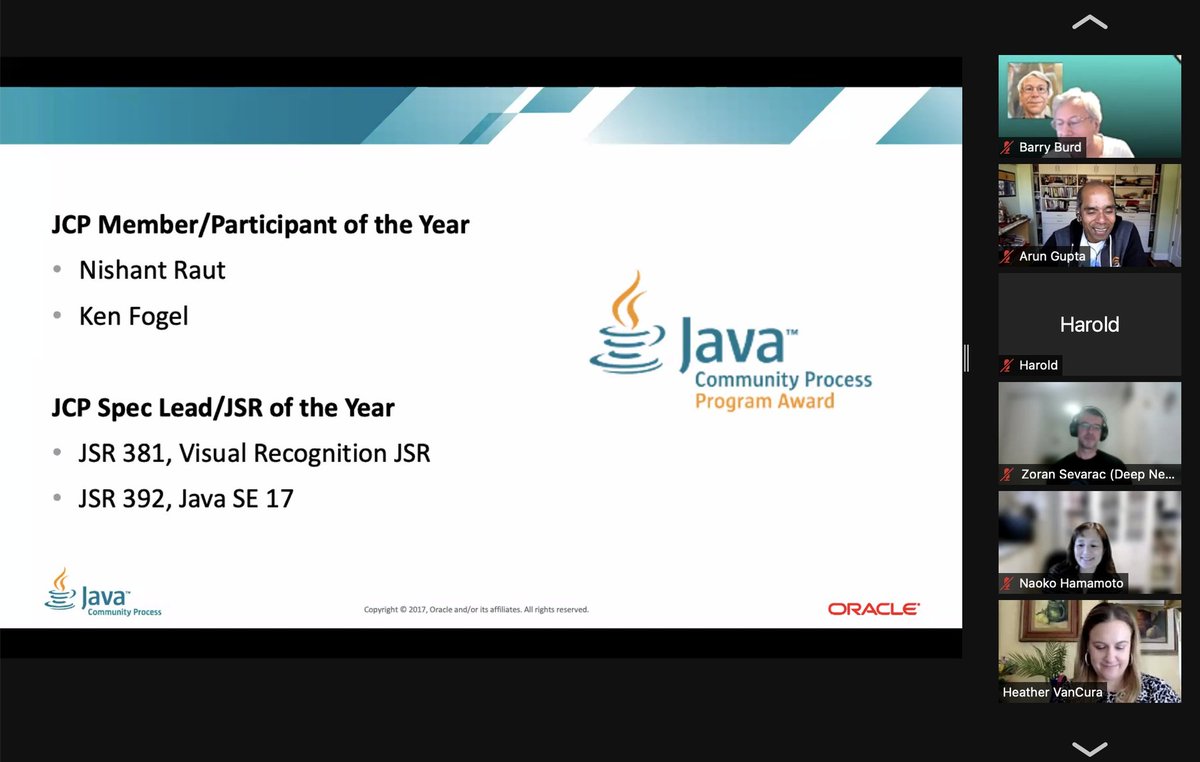 rautnishant's tweet photo. I am honored and humbled to get nominated for @jcp_org 2021 annual awards. I would like to thank @heathervc for inspiring me to join #JCP and @zsevarac @frankgreco for giving me opportunity to join #JSR381.   Congrats to winners @omniprof and #JSR392. https://t.co/DrkCgEiElQ