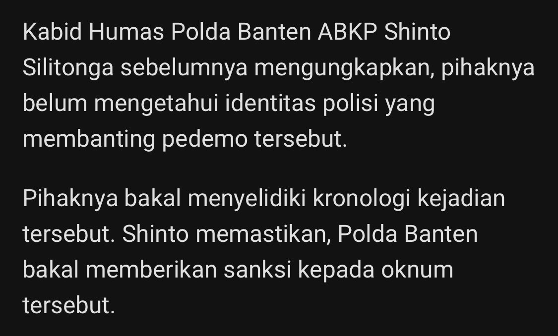 Syukur Alhamdulillah ternyata cuman oknum dan akan diberi saksi. Dari awal gue udah nyangka sih oknum, ga mungkin petugas ampe kasar begitu. Top! #PolriSesuaiProsedur 🙂