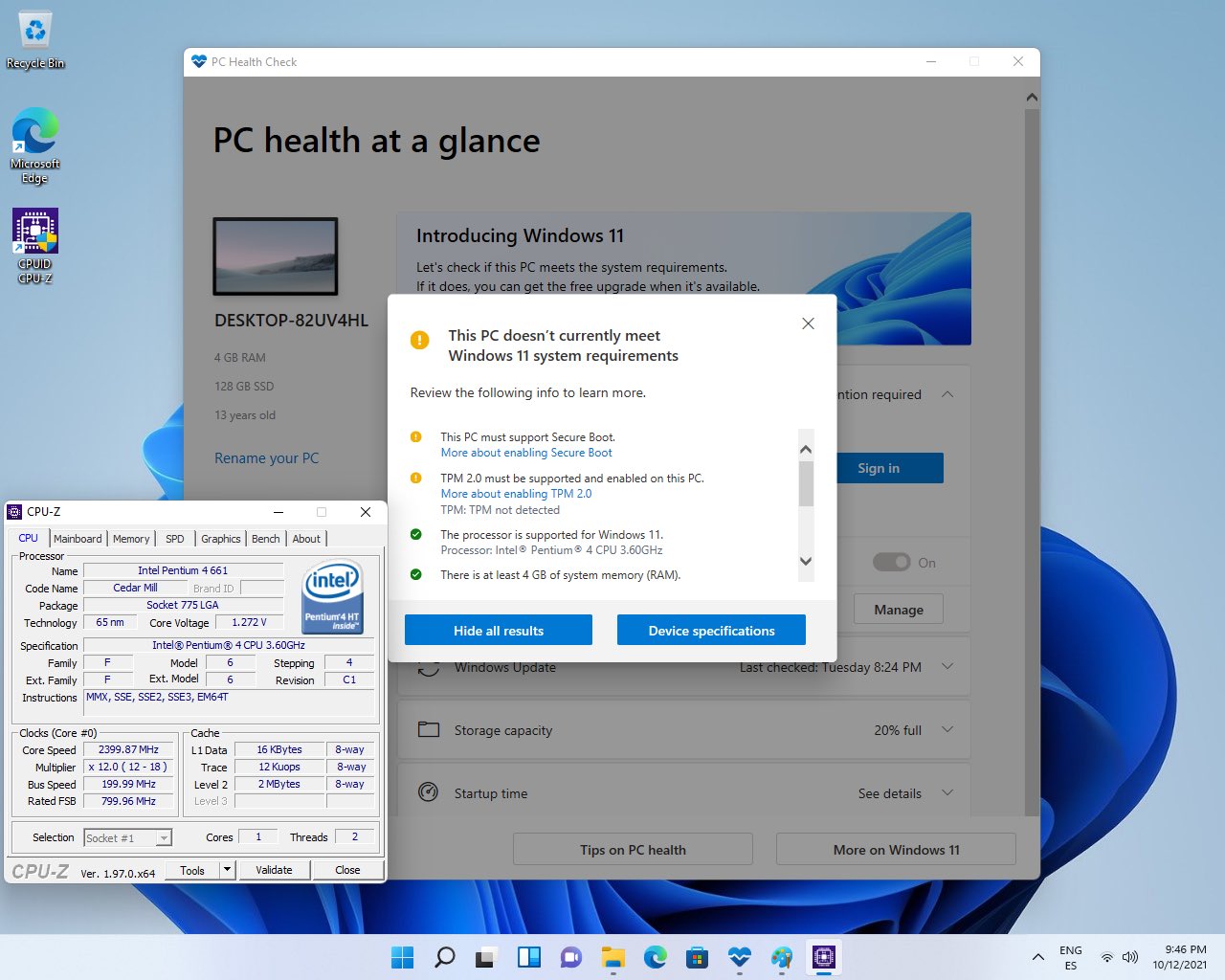 Longhorn on twitter pentium 4 supported cpu for windows 11 because