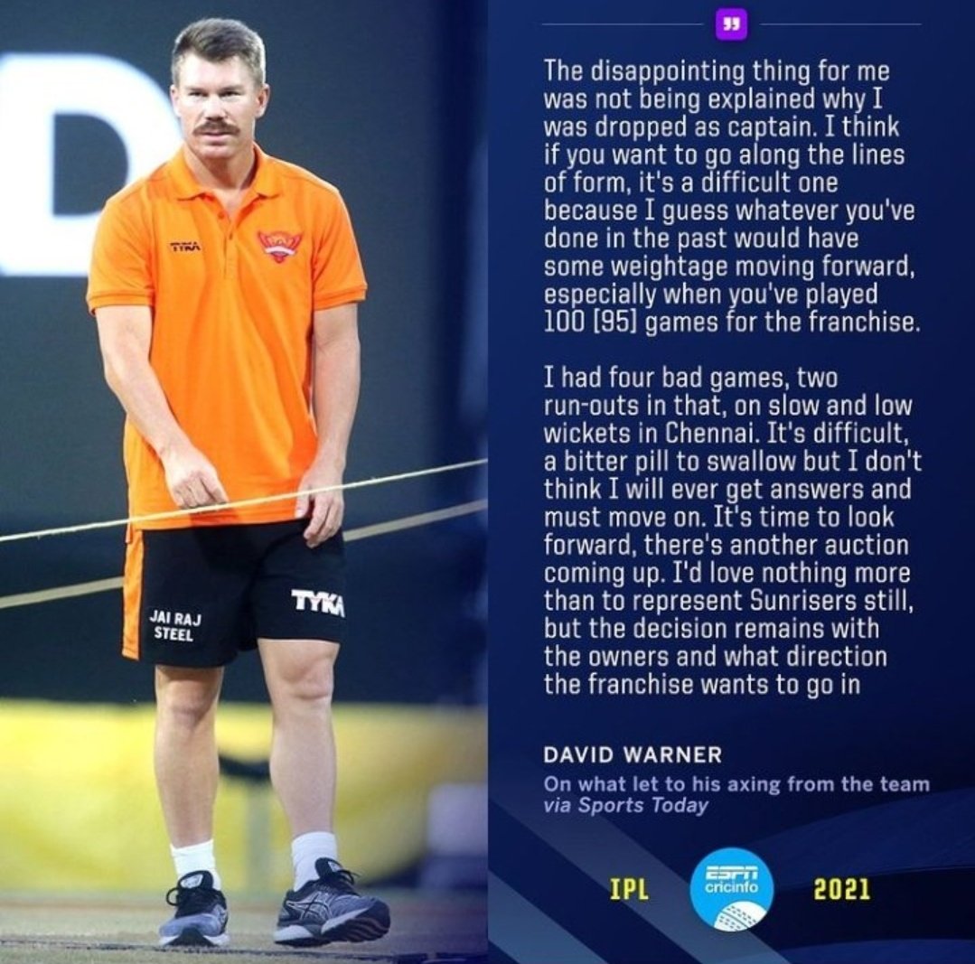 Kranthi0212's tweet photo. #NoWarnerNoSRH
@SunRisers please we want an official release on this saga .
@davidwarner31 we are with you.
Really sad but we orange army fans need some official reply .
#OrangeOrNothing https://t.co/jurZYzAYNL