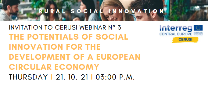 🗣CERUSI Webinar N° 3! Do not forget to register! 🤗
 
📅 21. October 2021, 15:00 - 16:15. 

ℹ️ More: bit.ly/3AUMlQZ

🎫Register here: bit.ly/3oh6ihy