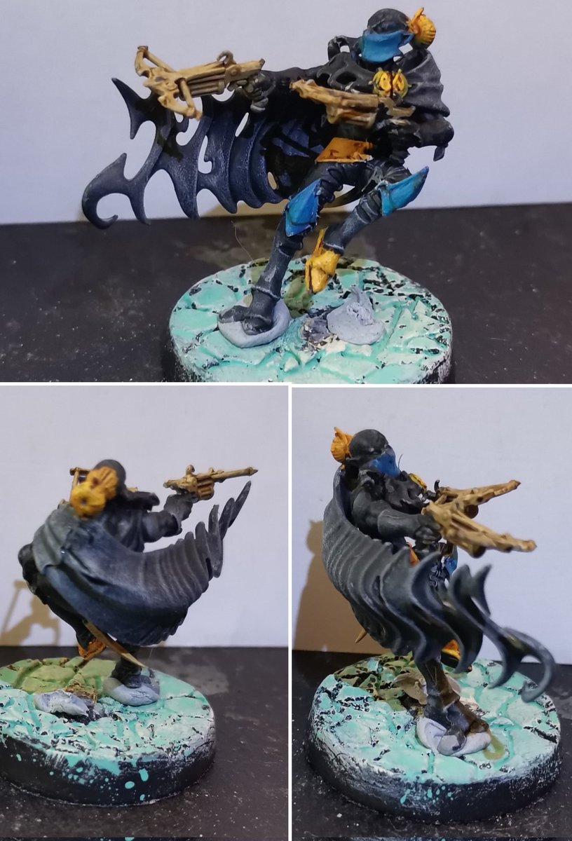 198of505's tweet photo. Finished the replacement #40k #warhammer40k #aeldar #Harlequins #deathjester using the #warcry #shadowstalkers #doomfirewarlock. I may have moved the cloak about to get action pose. Colours based on Azrael from DC during his time as Batman.
#WarhammerCommunity
#Warmongers https://t.co/5t7vtjppd7