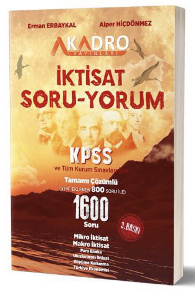ÇEKİLİŞ VAR
800'ü yeni toplam 1.600 soruluk çözümlü İKTİSAT SORU-YORUM kitabımızın 3. Baskısı çıktı. 5 kişiye hediye edelim. Yaşasın İktisat, yani inşallah. 
Çekiliş için: 
☑️Bizi takip edip
☑️Bu twiti RT yapmanız yeterli
📣Çekiliş 15 Ekim Cuma 18.00'de  akadroyayinlari.com